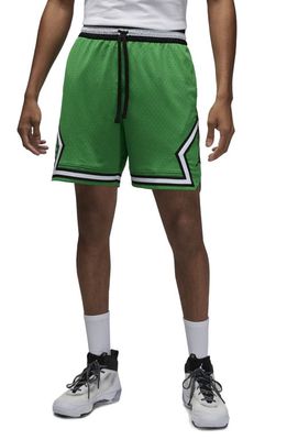 Jordan Dri-FIT Essential Diamond Mesh Basketball Shorts in Lucky Green/White/Black