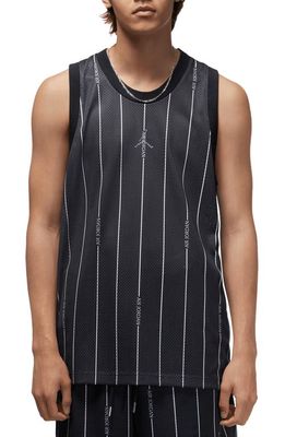 Jordan Essentials Stripe Mesh Jersey in Black/White/White