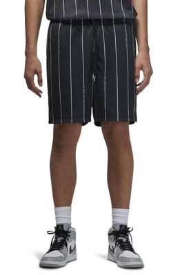 Jordan Essentials Stripe Mesh Shorts in Black/White/White