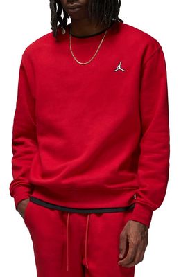 Jordan Fleece Crewneck Sweatshirt in Gym Red/White