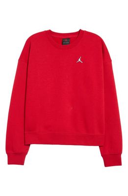 Jordan Flight Cotton Blend Sweatshirt in Gym Red/White