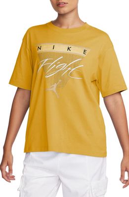 Jordan Flight Heritage Graphic T-Shirt in Yellow Ochre/Legend Brown