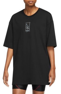 Jordan Flight Longline Oversize Graphic Tee in Black