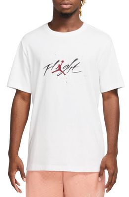 Jordan GFX Graphic Cotton Tee in White/Black/Gym Red