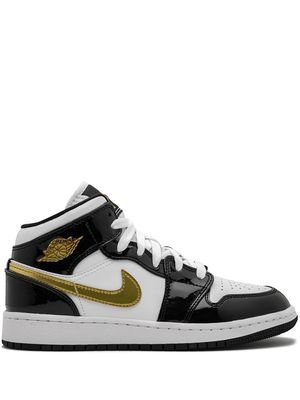 Jordan Kids Air Jordan 1 Mid SE "Black Gold Patent Leather" sneakers