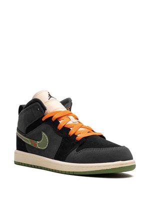 Jordan Kids Air Jordan 1 Mid SE Craft PS "Anthracite Light Olive" sneakers - Black