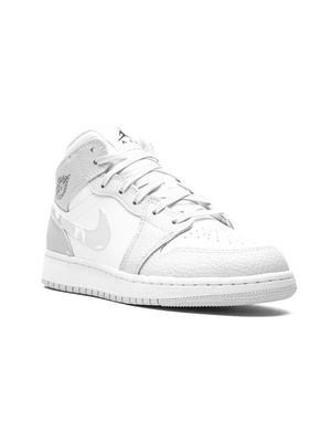 Jordan Kids Air Jordan 1 Mid SE "Grey Camo Swoosh" sneakers - White