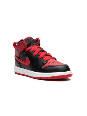 Jordan Kids Air Jordan 1 Mid sneakers - Black/Fire Red-White