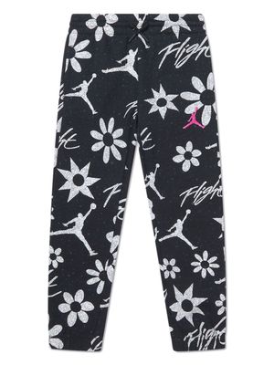 Jordan Kids Floral Flight-print track pants - Black