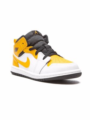 Jordan Kids Jordan 1 Mid "White/University Gold" sneakers - Yellow