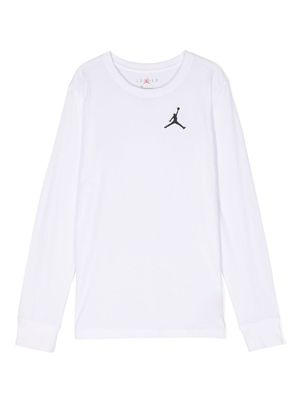 Jordan Kids Jumpman-embroidered long-sleeve T-shirt - White