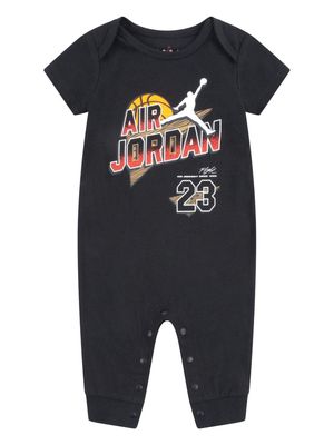 Jordan Kids logo-print jersey romper - Black