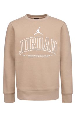 Jordan Kids' No Look Crewneck Sweatshirt in Hemp
