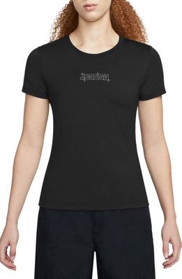 Jordan Slim Embroidered T-Shirt in Black/Smoke Grey