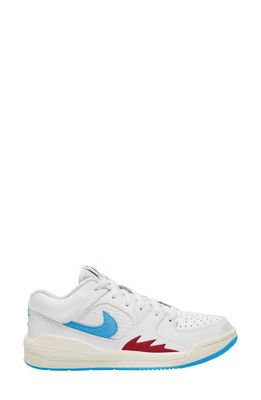 Jordan Stadium 90 Sneaker in White/Dark Powder Blue/Red