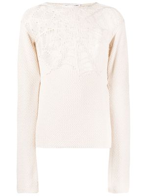 JORDANLUCA Amon knitted cotton jumper - White