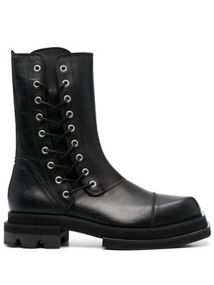 JORDANLUCA calf-leather combat boots - Black
