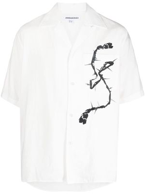 JORDANLUCA graphic-print tencel shirt - White