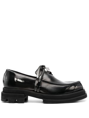 JORDANLUCA lock-detail calf-leather loafers - Black