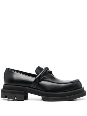 JORDANLUCA lock-detail leather loafers - Black