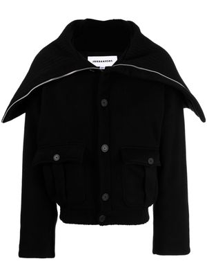 JORDANLUCA long-collar buttoned jacket - Black