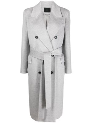 JOSEPH belted double-breasted coat - Grey