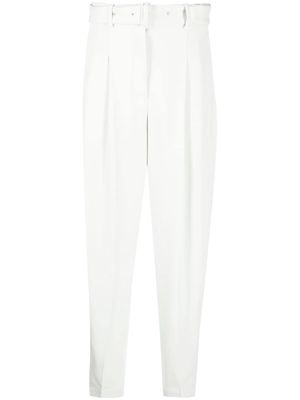 JOSEPH belted-waist tailored trousers - Green