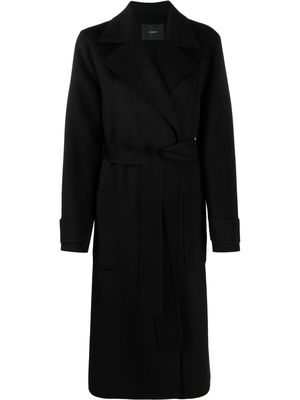 JOSEPH belted wool coat - Black