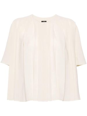 JOSEPH Bouloi collarless pleated blouse - Neutrals