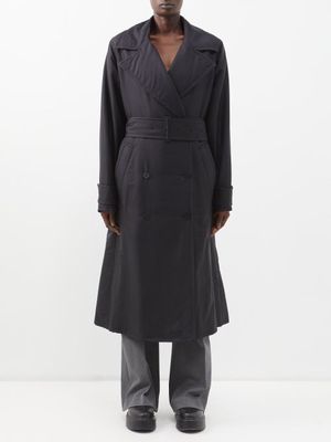 Joseph - Claremont Padded Silk-blend Trench Coat - Womens - Black