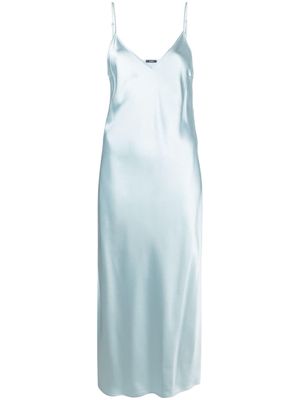 JOSEPH Clea V-neck silk satin slip dress - Blue