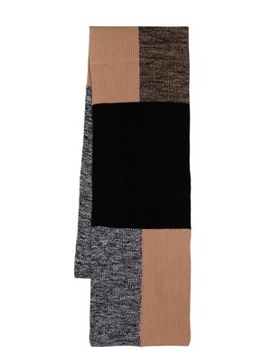 JOSEPH colour-block wool scarf - Black