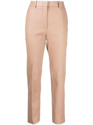 JOSEPH cropped leather trousers - Neutrals