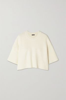 Joseph - Cropped Ribbed Linen-blend Sweater - Ivory
