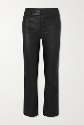 Joseph - Den Cropped Leather Straight-leg Pants - Black