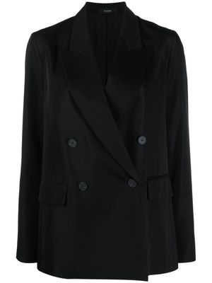 JOSEPH double-breasted silk-cotton blend blazer - Black