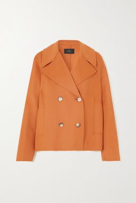Joseph - Double-breasted Wool And Silk-blend Jacket - Orange