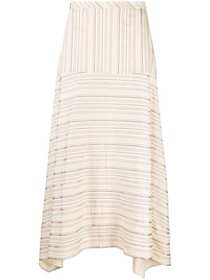 JOSEPH draped stripe-print skirt - Neutrals