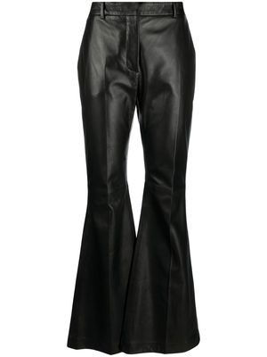JOSEPH flared leather trousers - Black