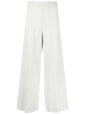 JOSEPH flared tweed cropped trousers - Neutrals