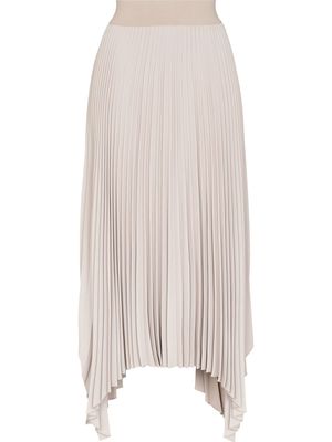 JOSEPH handkerchief-hem pleated midi skirt - Neutrals