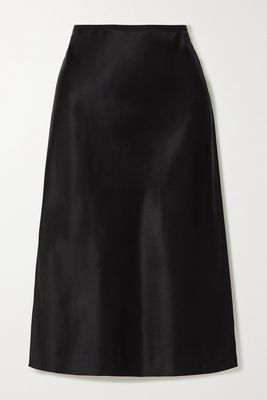 Joseph - Isaak Silk-satin Midi Skirt - Black