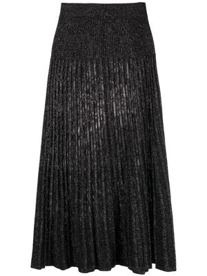 JOSEPH lurex pleated flared skirt - Black