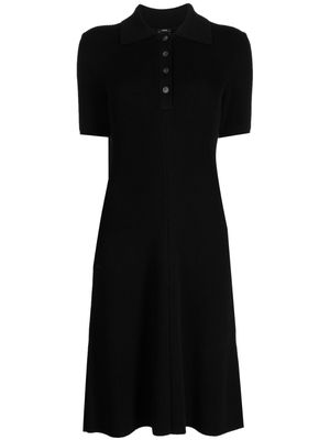 JOSEPH polo-collar cotton dress - Black