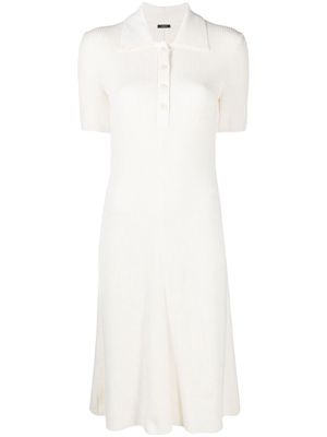 JOSEPH polo-collar cotton dress - White