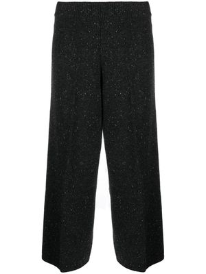 JOSEPH pressed-crease merino cropped trousers - Black