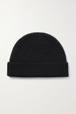 Joseph - Ribbed Cotton, Wool And Cashmere-blend Beanie - Black