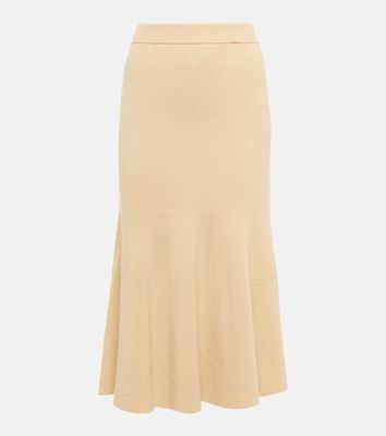 Joseph Ribbed-knit cotton-blend midi skirt
