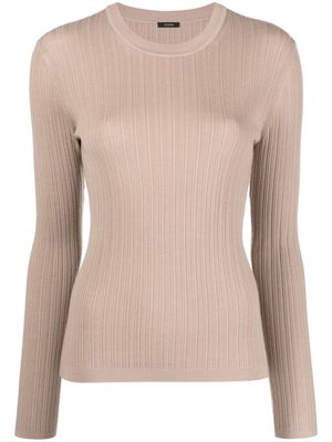 JOSEPH ribbed-knit long-sleeved top - Neutrals