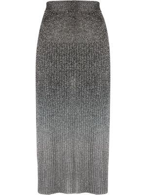 JOSEPH ribbed-knit lurex midi skirt - Grey